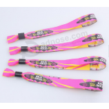 Free sample custom logo festival fabric wristbands