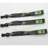 High quality events custom logo woven fabric wristbands