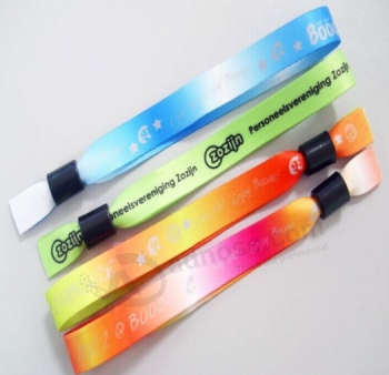 Cheap custom disposable satin fabric wristband for events