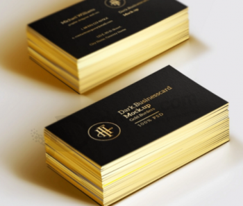 Hot stamping moda borda de ouro cartão de nome da empresa