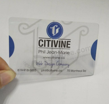 Diseño de moda pvc tarjeta de visita de negocios de plástico