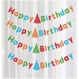 Venda quente feliz aniversário carta aniversário banner pendurado decorações