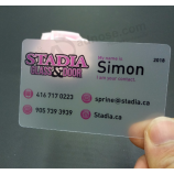 Impression polychrome pvc carte de visite transparente