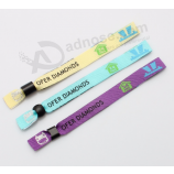 Secure fabric wristband clip event polyester fabric wristband