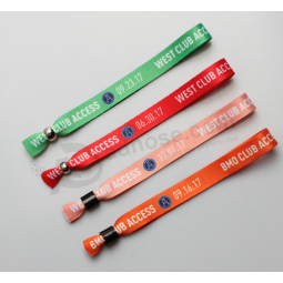 Festival use promotional gift wristband polyester cheap fabric bracelet