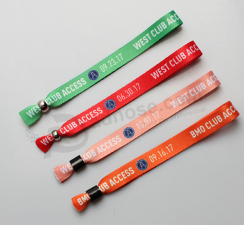Festival use promotional gift wristband polyester cheap fabric bracelet