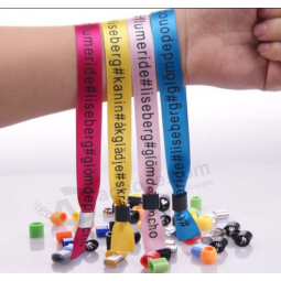 Promotional satin snap bracelet security wristband fabric bracelet