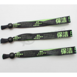 Printed name kids safety identity custom woven wristband free sample