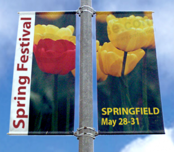 Impressão de banners de pólo de logotipo personalizado de publicidade na estrada
