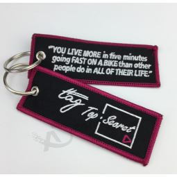 Most popular custom woven motorcycle key tag for sale
