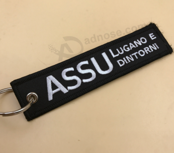 Custom Souvenir keychain manufacturing Woven Badge keychain