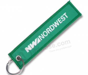 Embroidered 3D airplan keychain woven keychain
