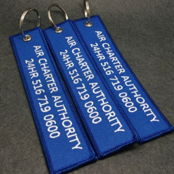 Factory direct supply custom fabric embroidered key ring
