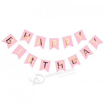 Feliz aniversário carta papel guirlanda bunting banner birthday party decoration