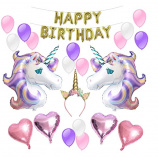 Unicornio globos suministros fiesta de cumpleaños para niños decoraciones de cumpleaños, decoraciones de la ducha de bebé
