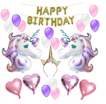 Unicornio globos suministros fiesta de cumpleaños para niños decoraciones de cumpleaños, decoraciones de la ducha de bebé