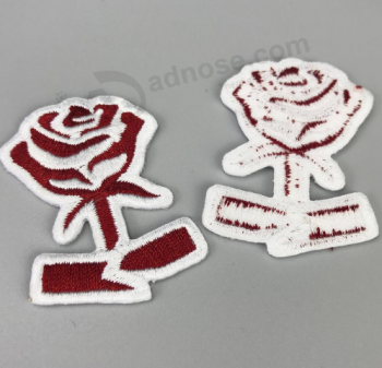 Cheap custom flower embroidered patches no minimum