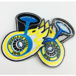 Em forma de bordado patches remendo esporte tecido personalizado