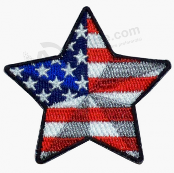 Oem forma de estrela bordados patches personalizados