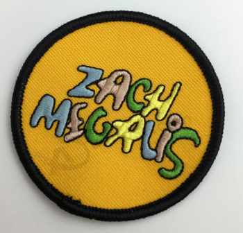 Stick-on embroidery patch custom woven round patch
