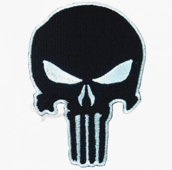 New design sew on custom embroidery skull patch