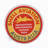 China manufacturer shaped iron on badge embroidered