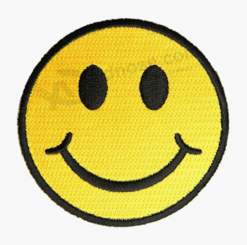 Custom Cute Emoji Woven Patches Embroidered Smiley patches