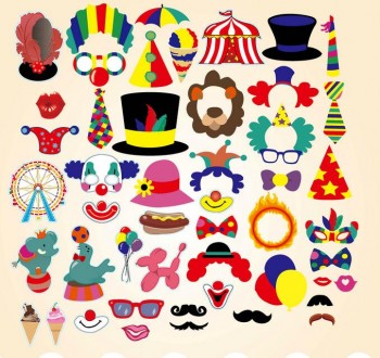 49 pcs Circus Photo Booth Props Bachelor party