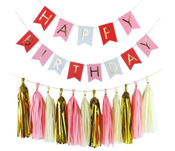 Hot sale Birthday Party Banner Paper Tassel Birthday Letters Banner
