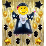 Abschluss Ballons Kit schwarz gold Partydekorationen liefert grad Ornamente
