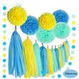 La venta caliente de papel de la borla del papel florece la decoración de la boda de la fiesta de cumpleaños de la bola