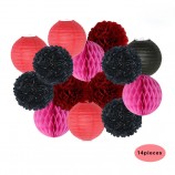 Hete verkoop papieren lantaarns papier bloem bal papier pom poms voor bruiloft en verjaardagsfeestje decoratie
