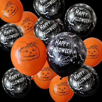 Fiesta de halloween globos gruesos de látex 12 pulgadas globos negros anaranjados 100pcs