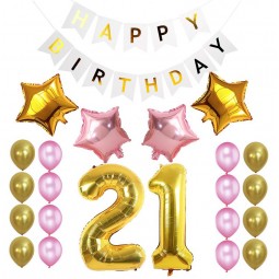 21ул birthday party balloon decorations Happy Birthday Banner design