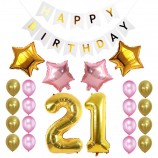 21S t birthday party balloon decorations Happy Birthday Banner design