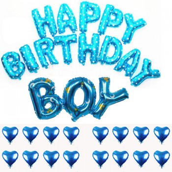 家居装饰铝箔气球男孩生日快乐字母方气球装饰