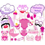 27 pcs Baby Shower Party Gril Baby shower Photo Booth Props Kits