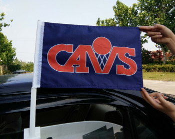 Strong pole customized sport team car window flags with high quality and any size