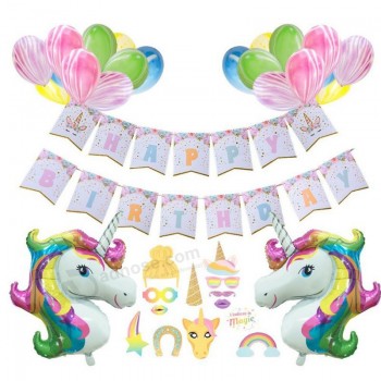 Amazon hot unicorn party decoration for kids birthday party Hot Selling Kids Birthday supplyies
