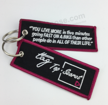 Custom Made High End Fabric Key Tag Embroidery Patches