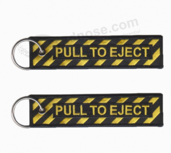Tecido logotipo poliéster tecido overlock bordado promocional keychain