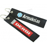Newest Cool Style Fabric Keychain Type Embroidered Key Tag
