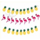 9Uds/Establecer flamenco bandera de la piña banner bachelorette party garland banners fiesta hawaiana flaminglo decoración