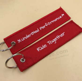 Professional Embroidery Manufacturer Custom Woven Key Tag Wholesale