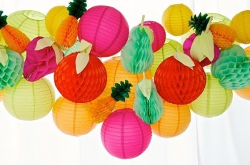 Fruit Tissue Paper Honeycombs Creative Fruit Hanging Decorative Supplies Home&Garden Party Craft Countryside Style