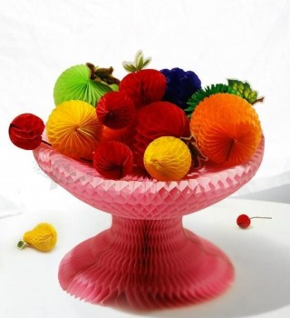 花园用品纸巾蜂窝水果装饰表中心节日纸水果碗套件创意家庭聚会