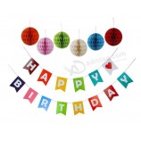Birthday party Banner Honeycomb ball