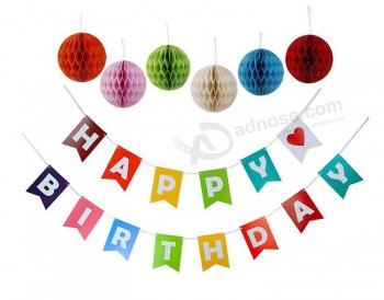 Birthday party Banner Honeycomb ball
