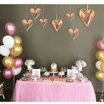 Hot sell Wedding Decoration Heart Stereoscopic Swirl Garland Spiral Pendant Party Supplies 4pcs