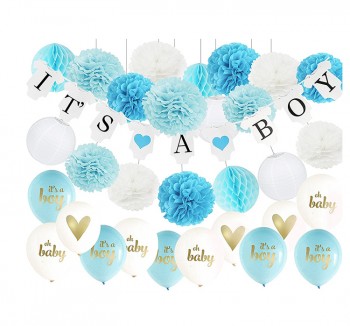 32추신 Baby Shower Decorations for Boy It's a Boy Bunting Banner, Oh Baby Ballons for baby shower decoration